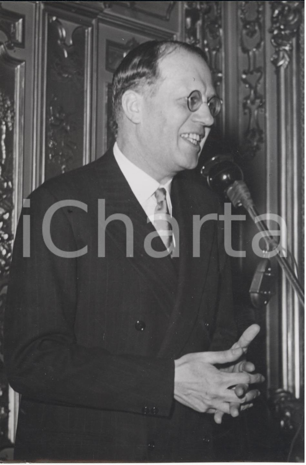 Fotografia d epoca originale 1950 ca MILANO Ritratto del senatore Enrico FALCK Foto 13x18 cm 1