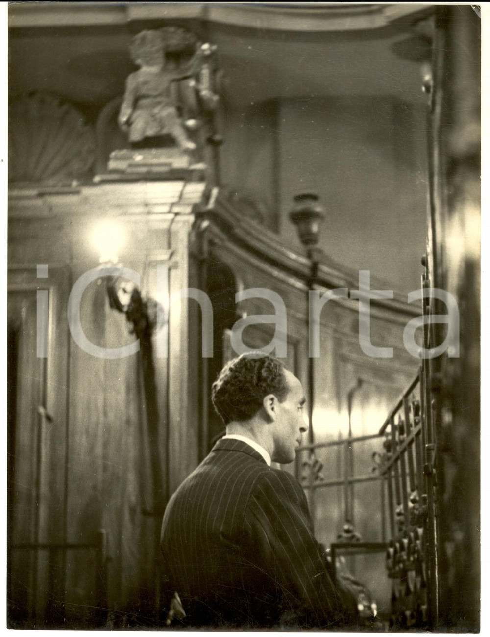 Fotografia d epoca originale 1951 BOLOGNA Ritratto di Ettore GRANDE in attesa del processo  Foto 18x24 1