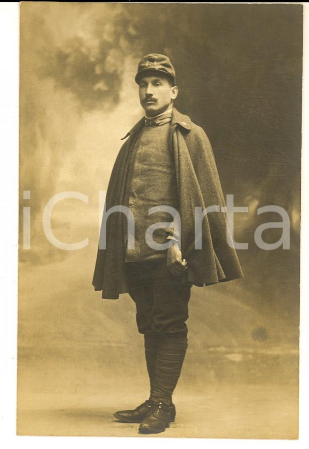 Fotografia d epoca originale 1915 ca WW1 NOVARA Ritratto di ufficiale 23Â° Rgt. Fanteria  Foto ZECCHINATO 1