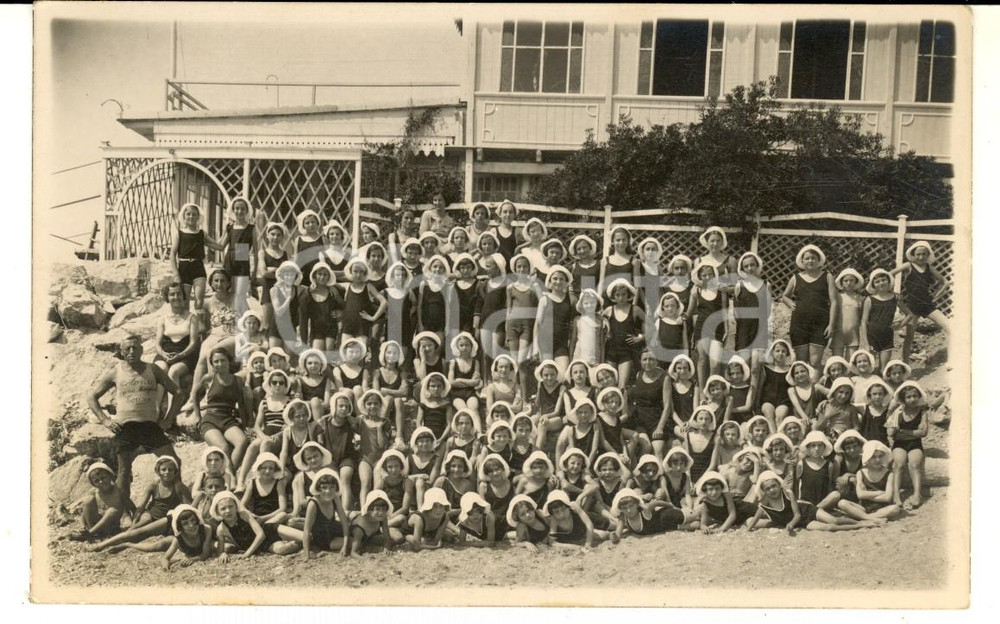 Fotografia d epoca originale 1920 ca LIGURIA Colonia Regina Margherita  Torino  Bambini in spiaggia Foto 1