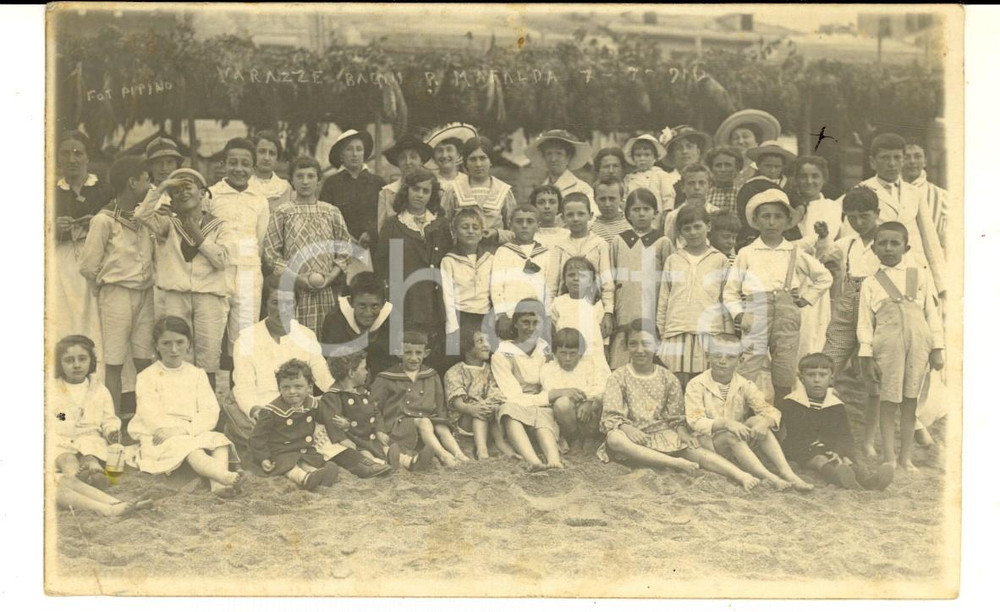 Fotografia d epoca originale 1916 VARAZZE Bagni Principessa Mafalda  Bambini in colonia  Foto PIPINO RARA 1