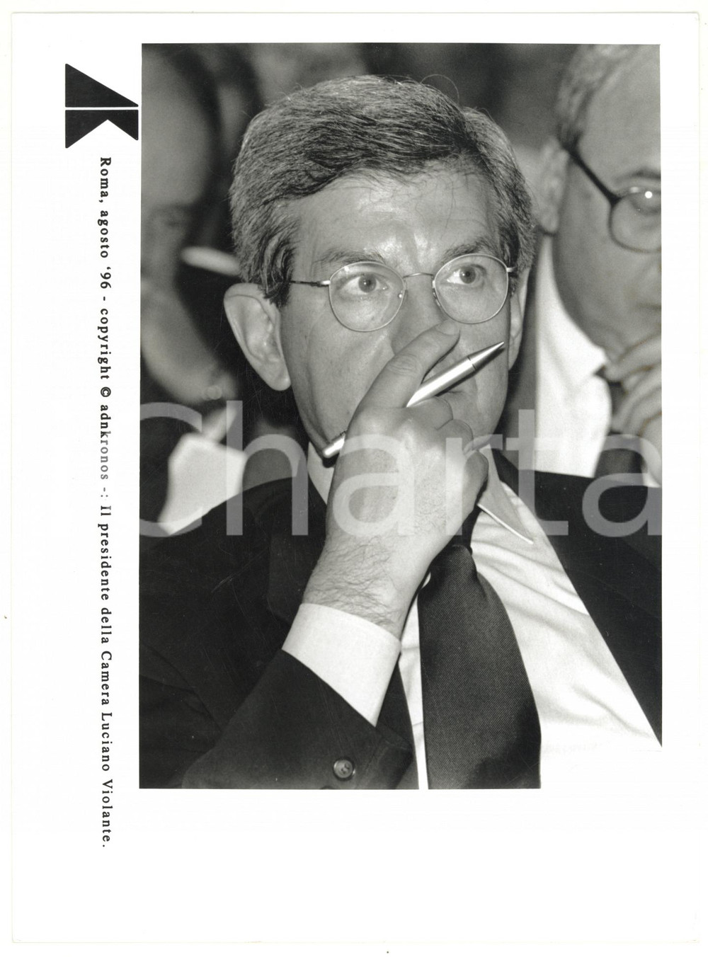 Fotografia d epoca originale 1996 ROMA Ritratto di Luciano VIOLANTE presidente della Camera Fotografia 17x24 1