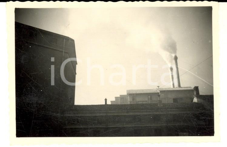 1955 ca STRADELLA Veduta con ciminiere di un cementificio in attività - Foto 9x6