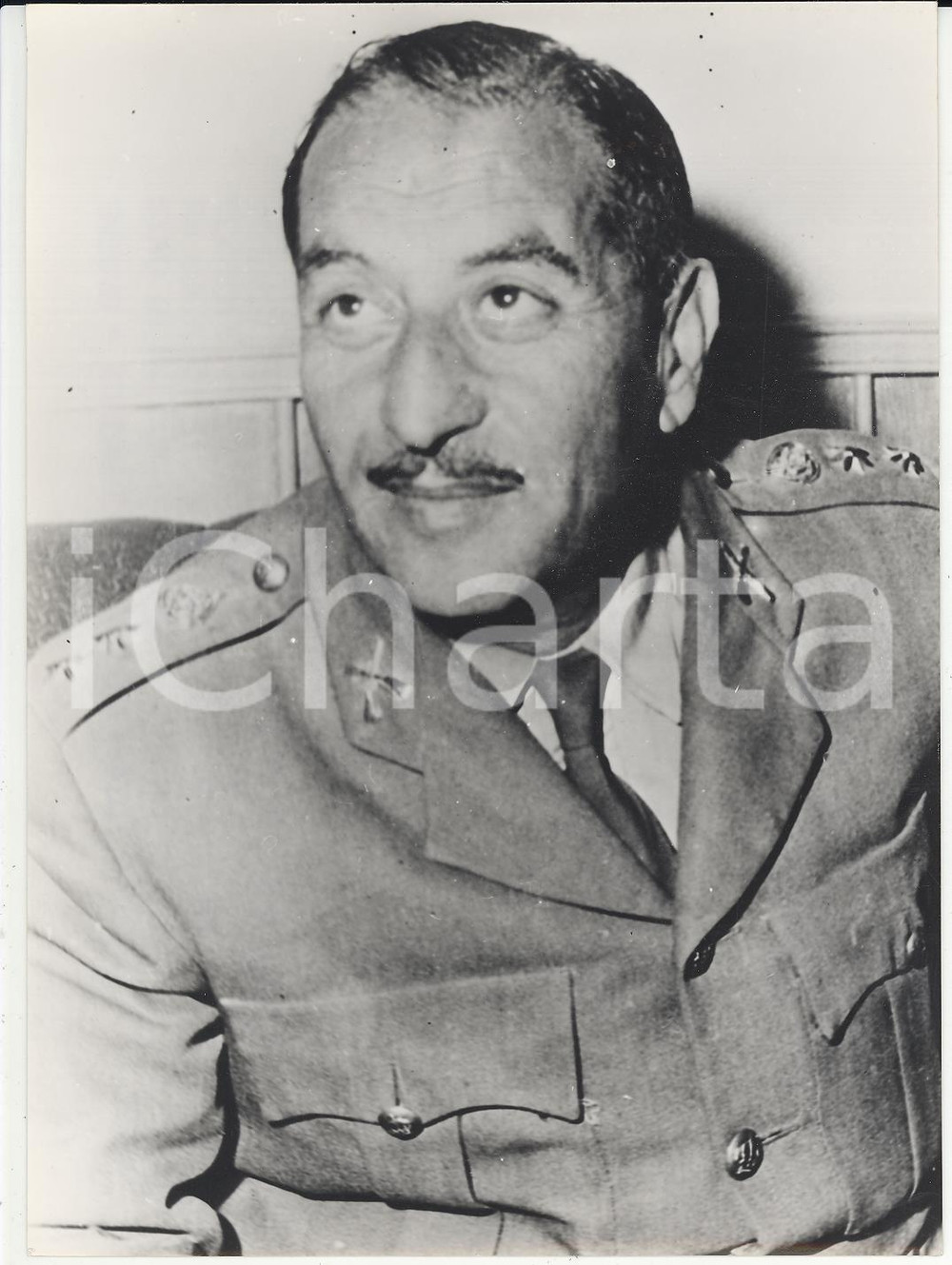 Fotografia d epoca originale 1963 BAGHDAD Ritratto del generale iracheno Ahmed Hassan ALBAKR Foto 13x18 cm 1