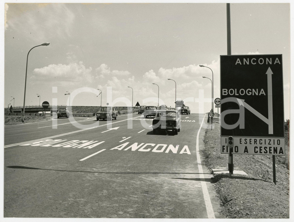 Fotografia d epoca originale 1966 AUTOSTRADA BOLOGNACESENA  Svincolo Ancona Foto 24x18 cm 1