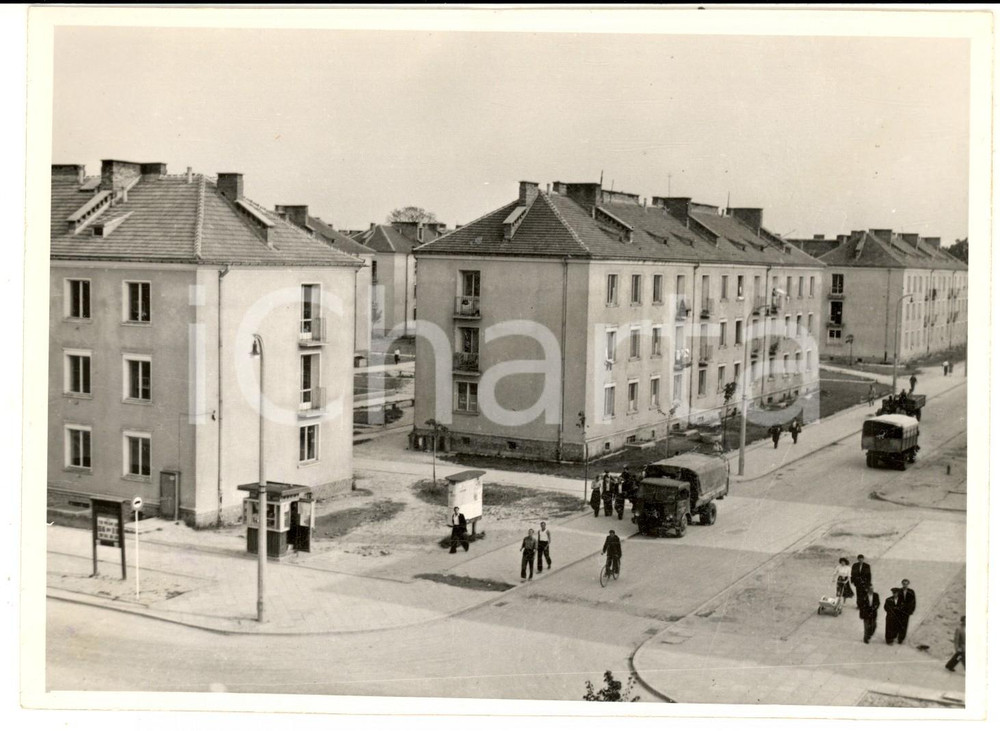 Fotografia d epoca originale 1954 CRACOVIA NOWA HUTA CittÃ  ideale  Veduta del quartiere operaio Foto 18x13 1