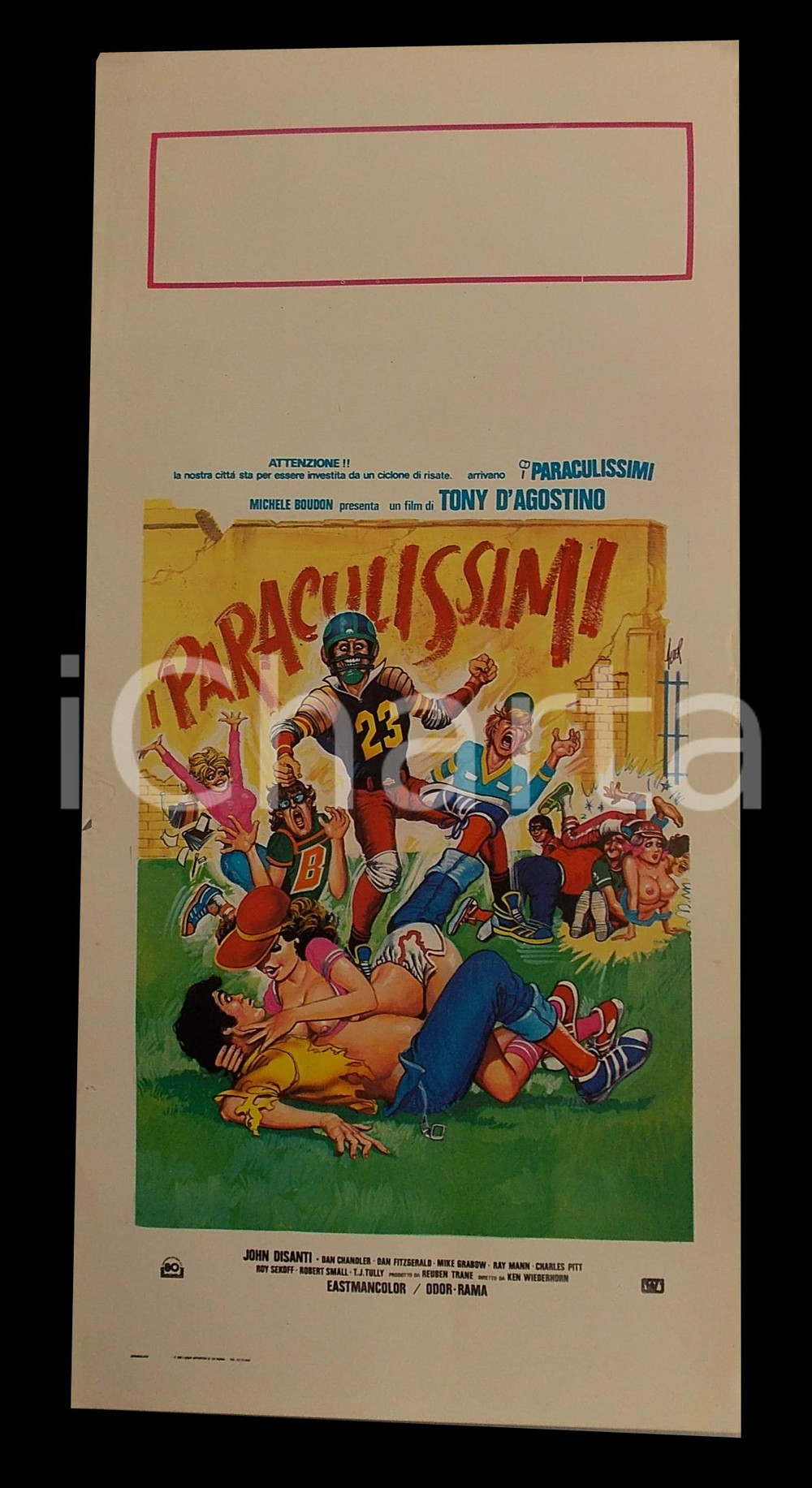 Materiale cinematografico d’epoca 1979 I PARACULISSIMI John DISANTI Charles PITT Roy SEKOFF Manifesto 32x70 cm 1