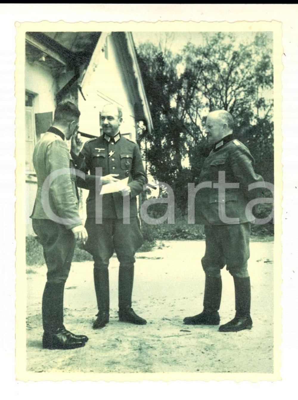 Fotografia d epoca originale 1941 WW2 VARSAVIA OPERAZIONE BARBAROSSA  Ufficiali tedeschi PHOTO cm 11,5 x 9 1