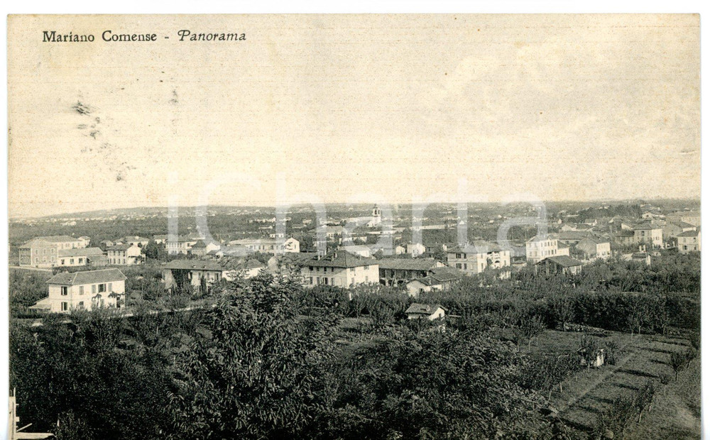 Cartolina originale da collezione 1945 ca MARIANO COMENSE Panorama del paese Cartolina VINTAGE  FP VG 1