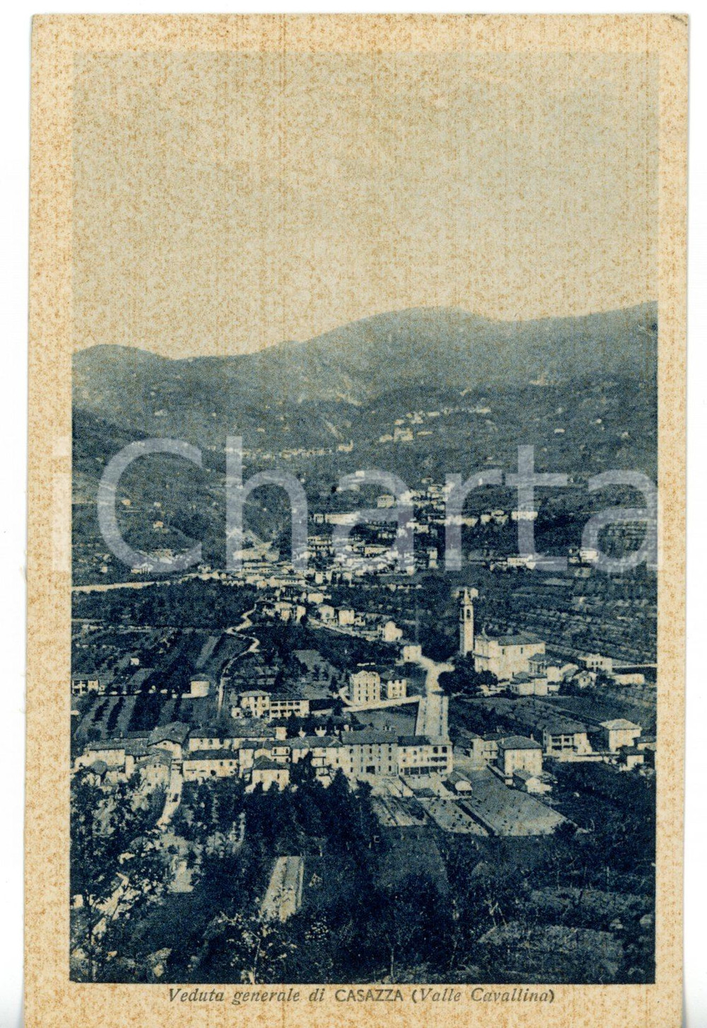 Cartolina originale da collezione 1939 CASAZZA BG Veduta generale del paese Cartolina VINTAGE  FP VG 1