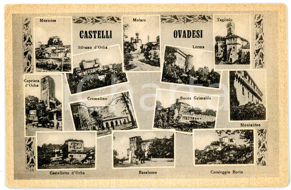 Cartolina originale da collezione 1940 ca PROVINCIA DI ALESSANDRIA Vedutine dei castelli OVADESI Cartolina FP 1