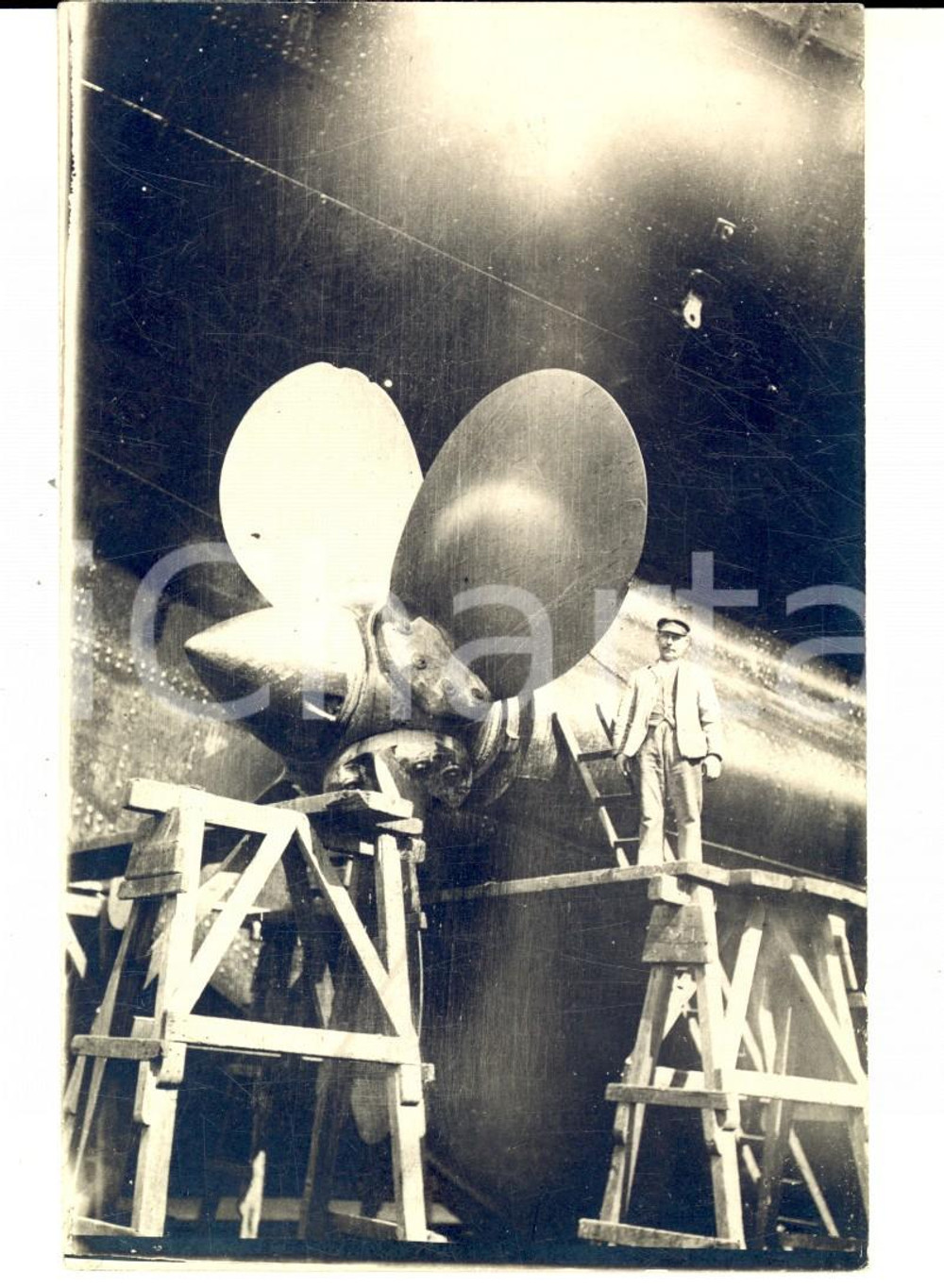 Cartolina originale da collezione 1910 ca HAMBURG AMERIKA LINIE D. Hamburg Eine der Antriebsschrauben Postcard 1 1