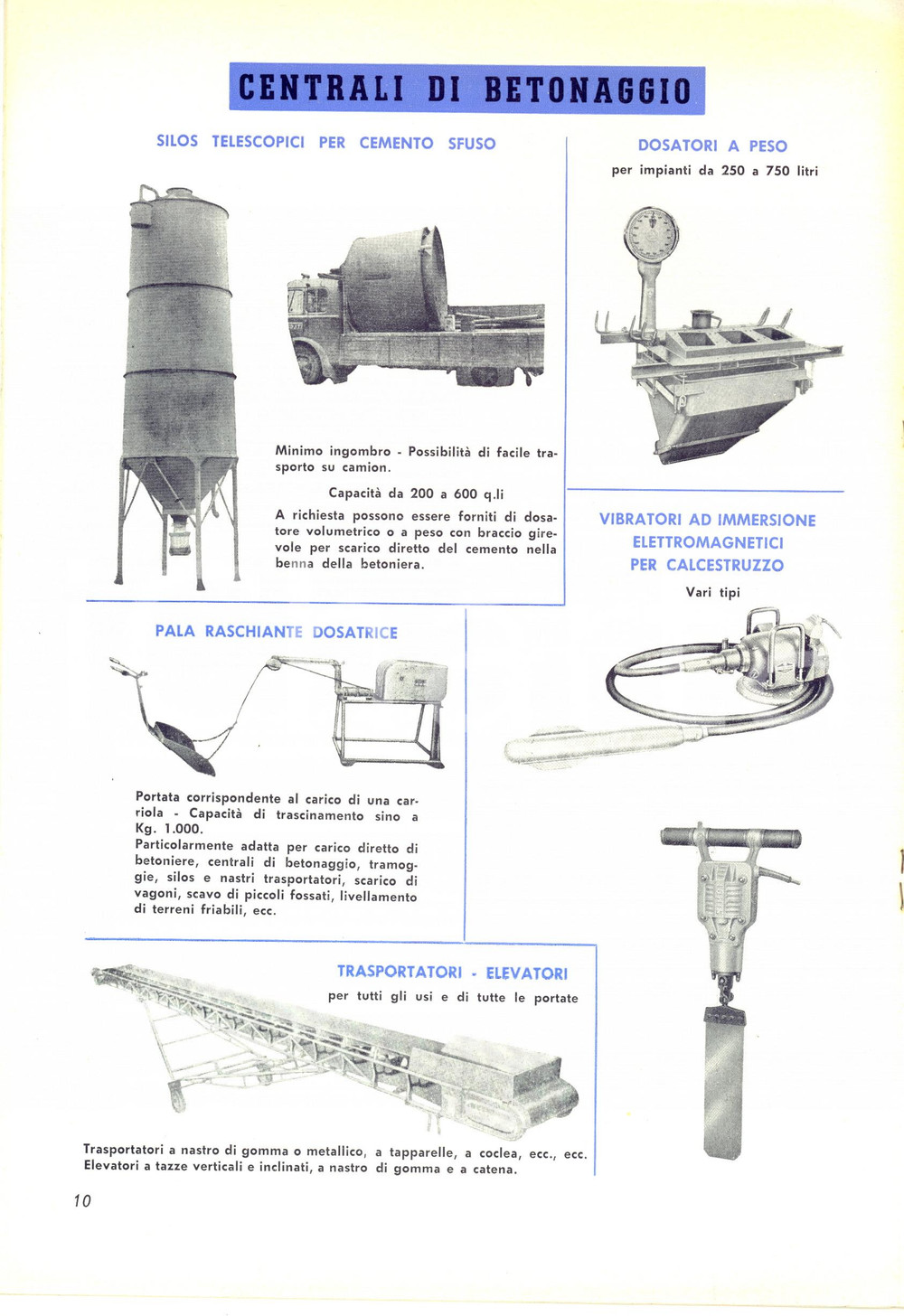 Materiale pubblicitario d’epoca 1961 ROMA  OFFICINA MECCANICA CIPRIANI Macchinari meccanici  Catalogo 19 pp. 1