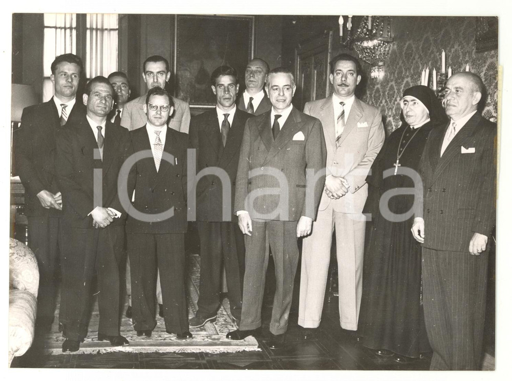 1956 ROMA Gaetano MARTINO riceve i dieci migliori italiani all'estero *Foto