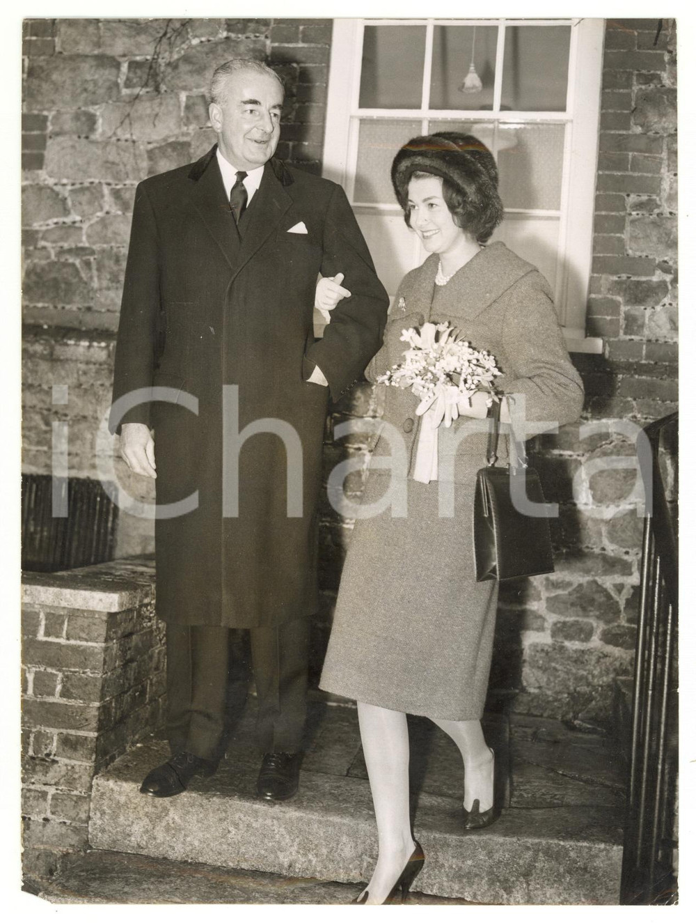 1959 MIDHURST David BEATTY with Diane KIRK after their wedding *Photo 15x20