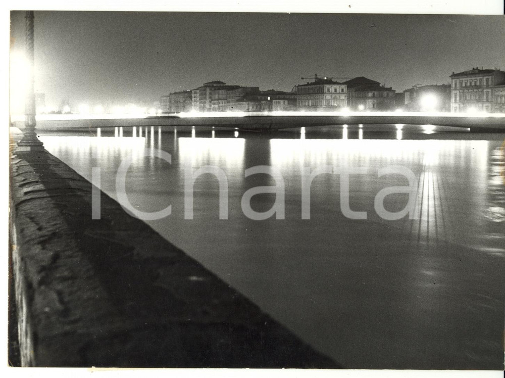 1960 FIRENZE Ponte Amerigo Vespucci - Arno in piena *Foto 18x13 cm