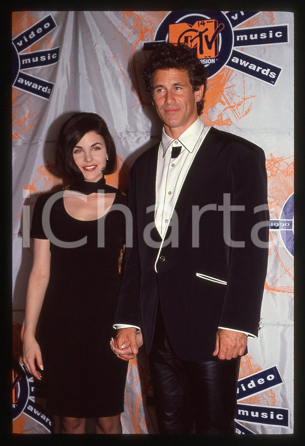 35mm vintage slide* 1990 LOS ANGELES MTV AWARDS Michael ONTKEAN Sherilyn FENN 1