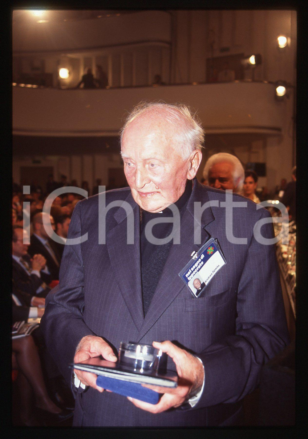 35mm vintage slide* 1995 RIMINI Monsignore Andrea SPADA a un convegno (1)