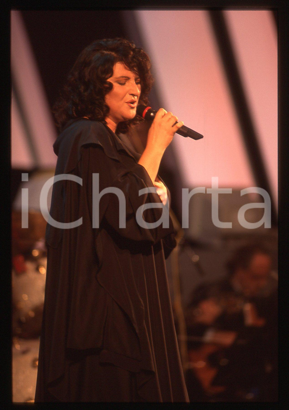 35mm vintage slide* 1994 SANREMO GIOVANI Silvia QUERCI Ritratto della cantante 2