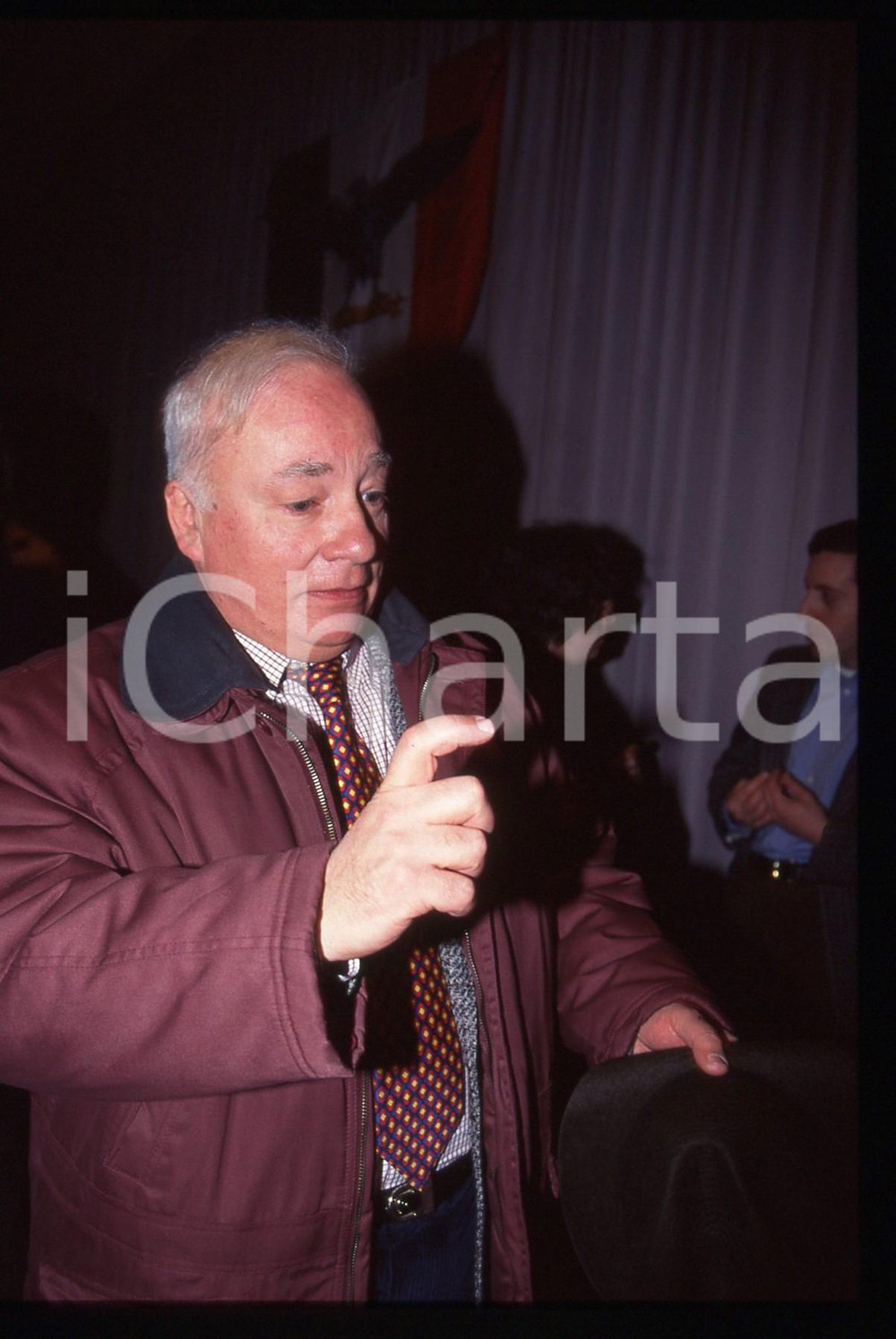 35mm vintage slide* 1995 ca ITALIA Paolo PISANÒ a un convegno sul FASCISMO (3)