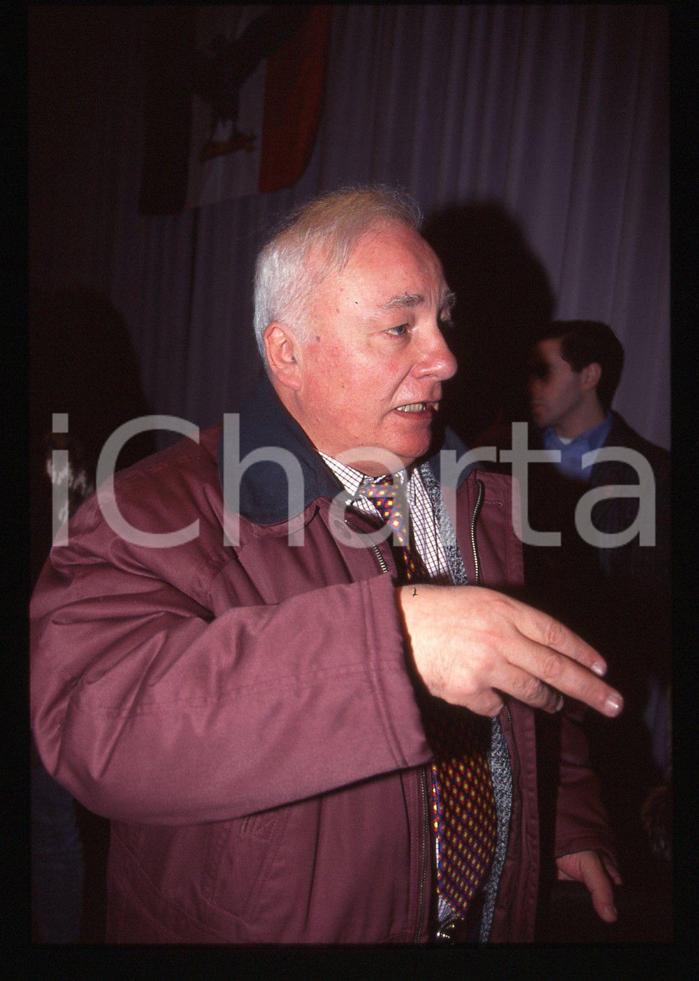 35mm vintage slide* 1995 ca ITALIA Paolo PISANÒ a un convegno sul FASCISMO (2)