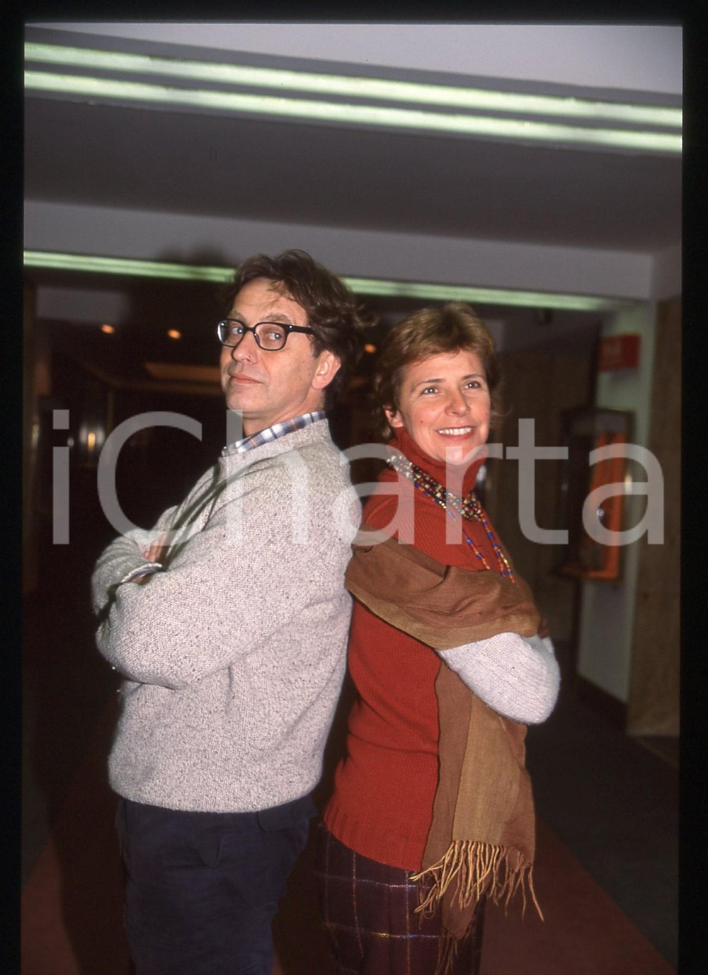 35mm vintage slide* 2000 ca ITALIA Massimo WERTMULLER Pamela VILLORESI TEATRO 2