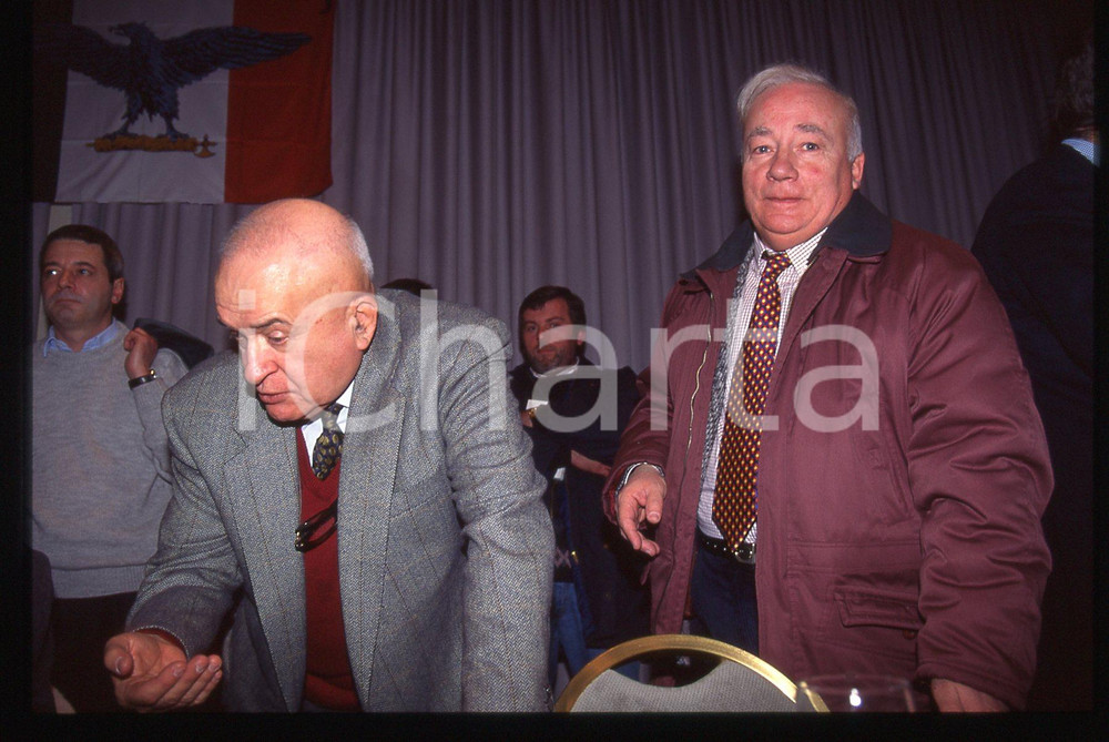 35mm vintage slide* 1995 ca ITALIA Giorgio e Paolo PISANÒ convegno su fascismo 1