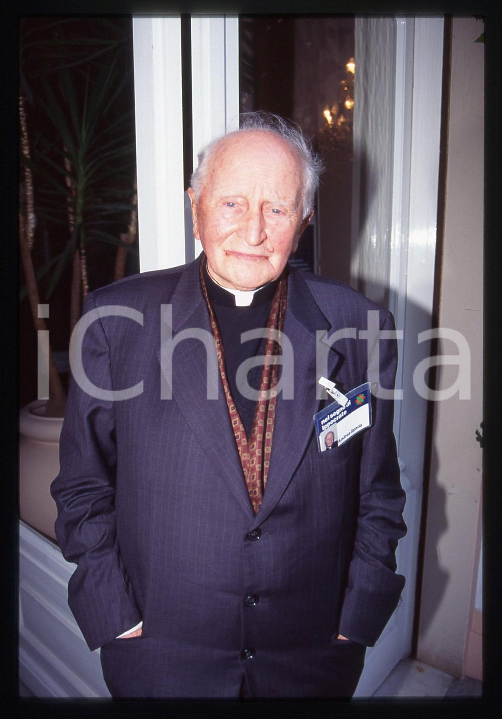 35mm vintage slide* 1995 RIMINI Monsignore Andrea SPADA a un convegno (9)