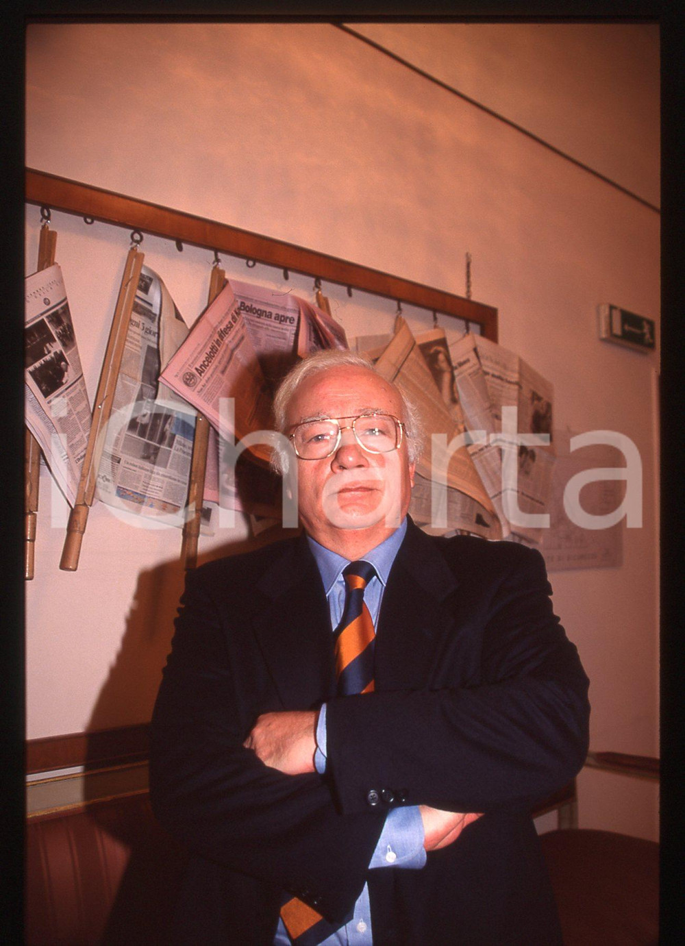 35mm vintage slide* 1990 ca ITALIA Paolo PISANÒ Ritratto del giornalista (2)
