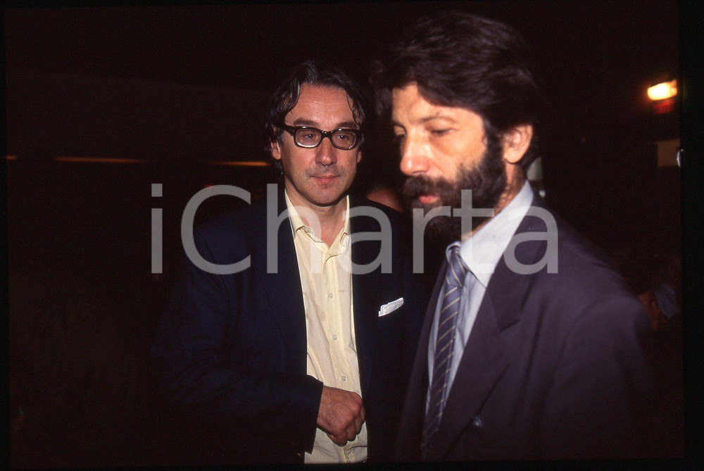 35mm vintage slide* 1985 ca ITALIA Giulio GIORELLO Massimo CACCIARI Ritratto (1)