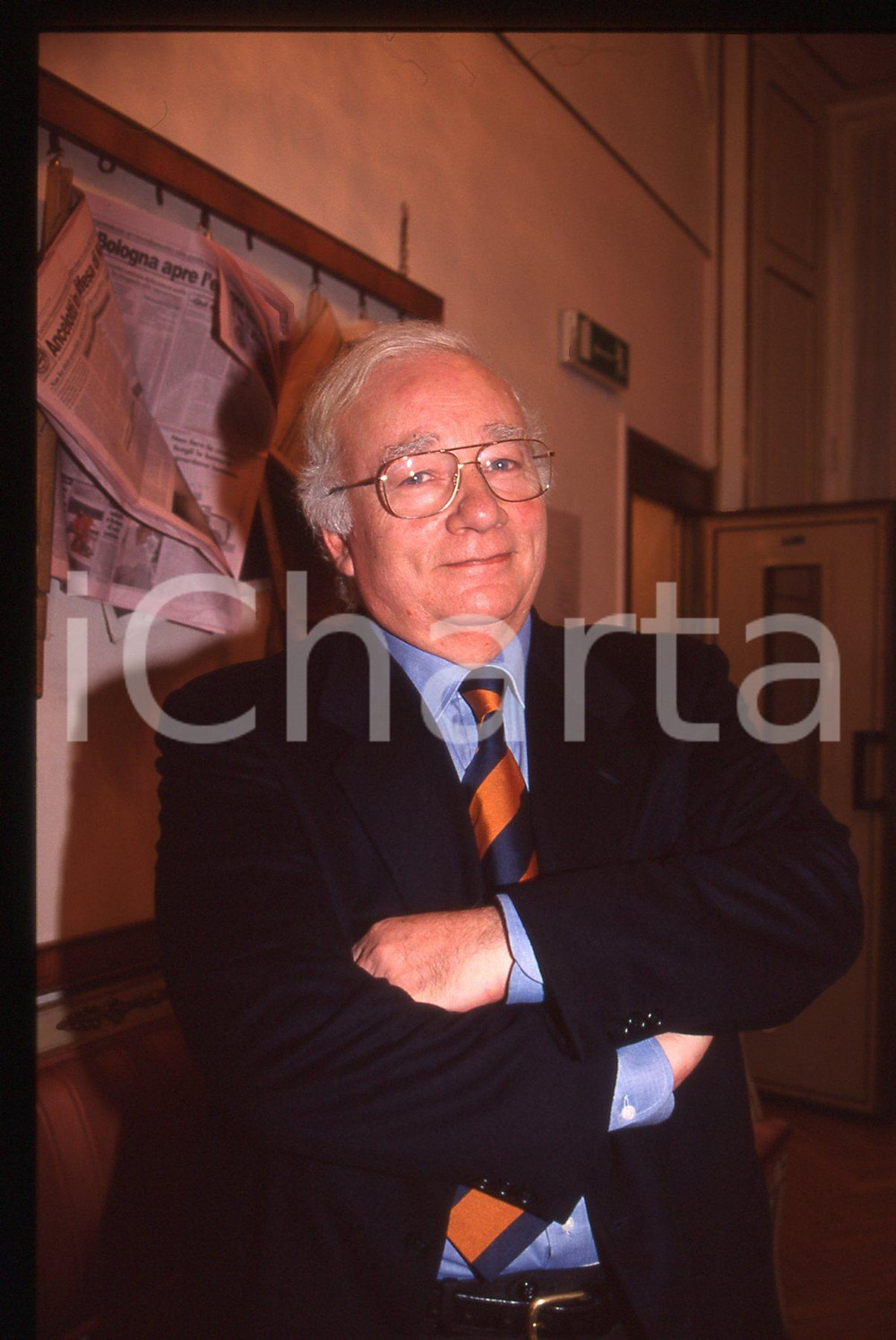 35mm vintage slide* 1990 ca ITALIA Paolo PISANÒ Ritratto del giornalista (3)