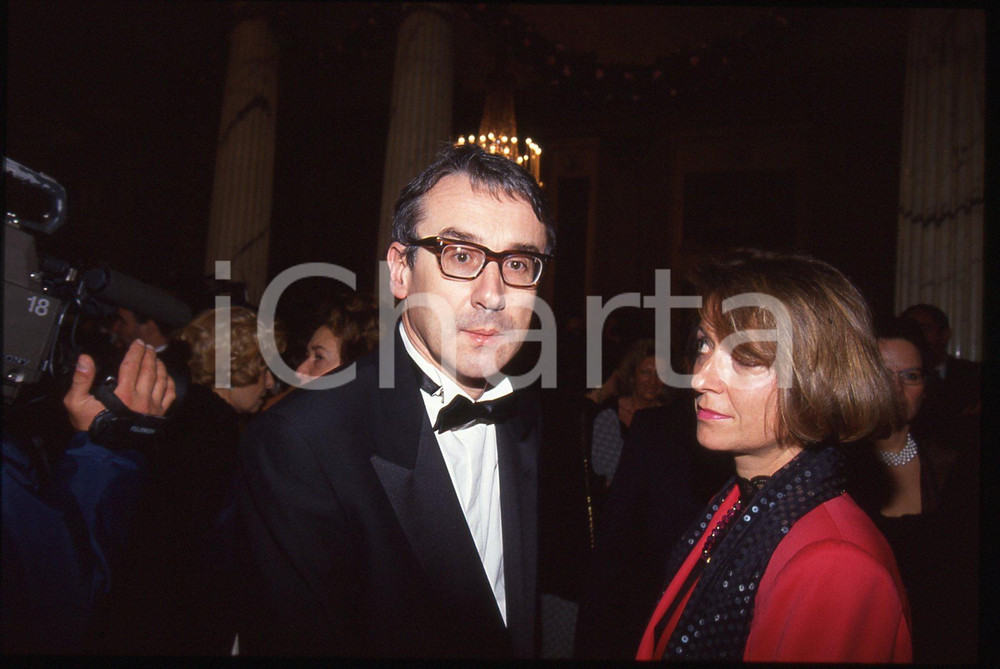 35mm vintage slide* 1995 ca ITALIA Giulio GIORELLO Il filosofo a un evento (1)