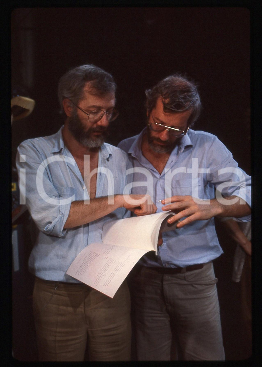 35mm vintage slide* 1985 ca ITALIA Andrea e Antonio FRAZZI Ritratto dei registi