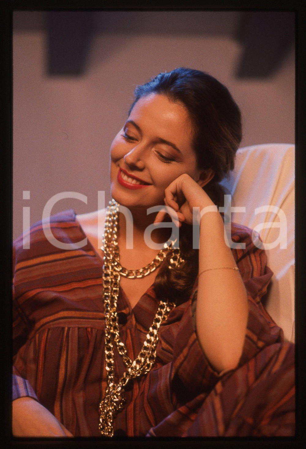 35mm vintage slide* 1985 ca RAI UNO ITALIA SERA Laura LATTUADA Ritratto (27)