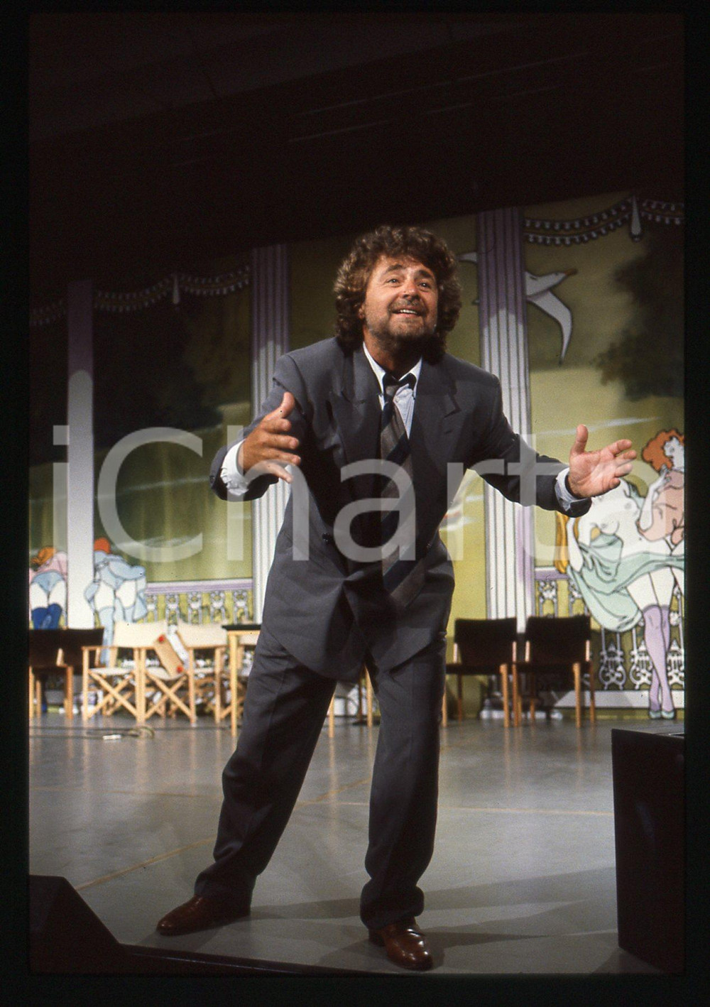 35mm vintage slide* 1992 TEATRO - SATIRA Beppe GRILLO in scena (16)