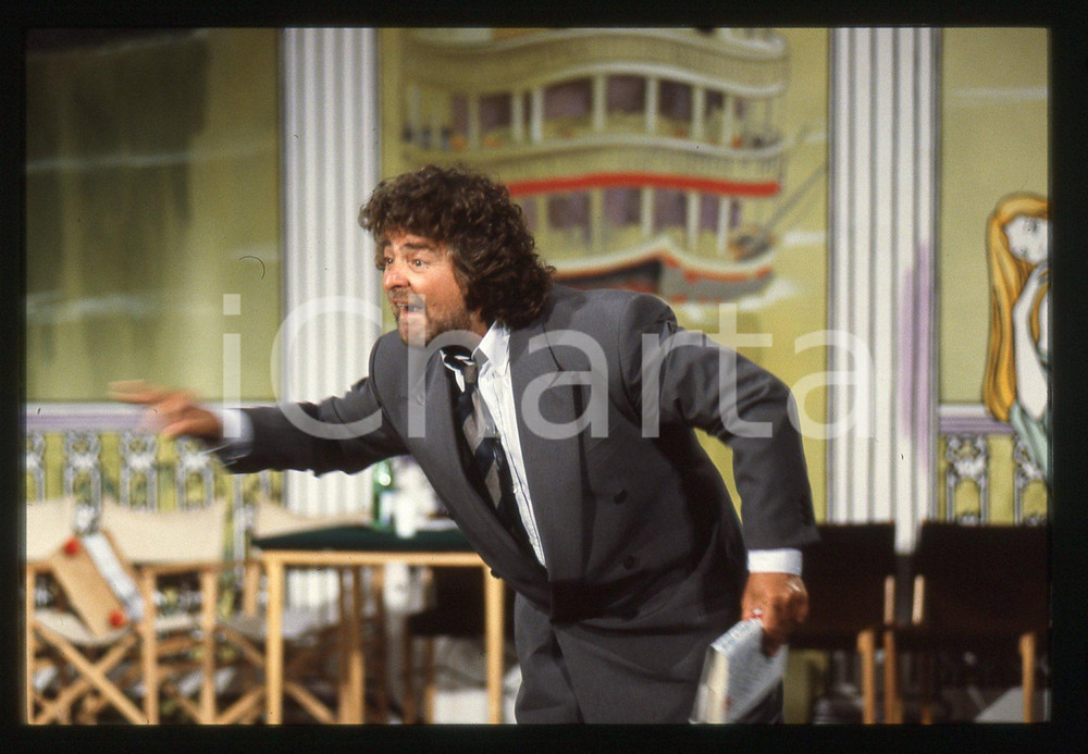 35mm vintage slide* 1992 TEATRO - SATIRA Beppe GRILLO in scena (13)