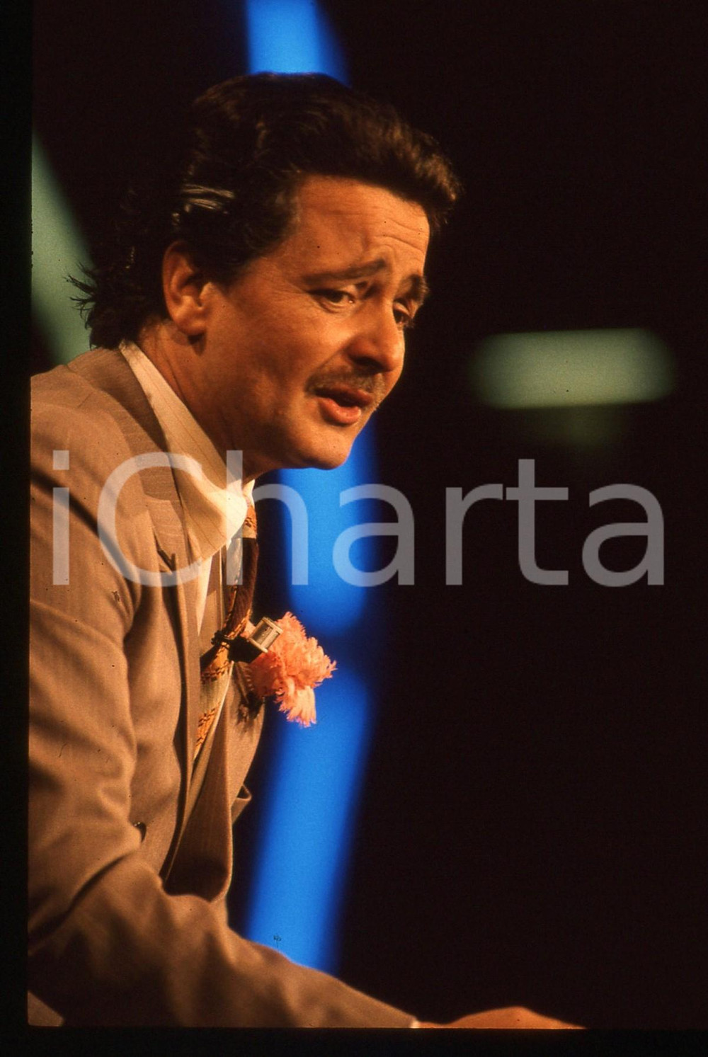 35mm vintage slide* 1988 FESTIVAL DI SANREMO Beppe GRILLO in scena RAI UNO (31)