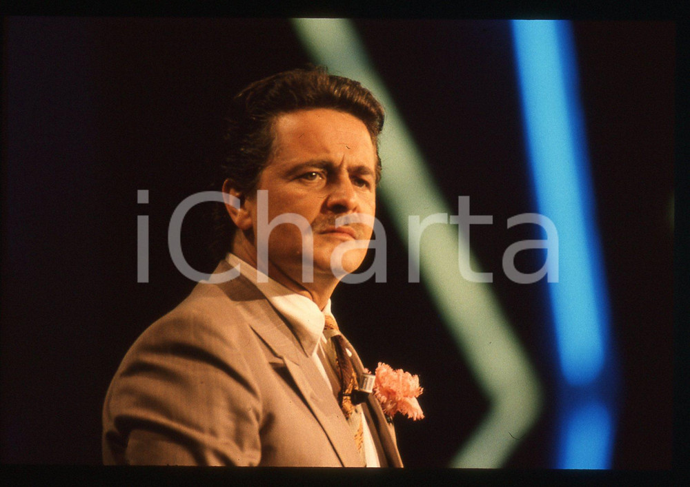 35mm vintage slide* 1988 FESTIVAL DI SANREMO Beppe GRILLO in scena RAI UNO (30)