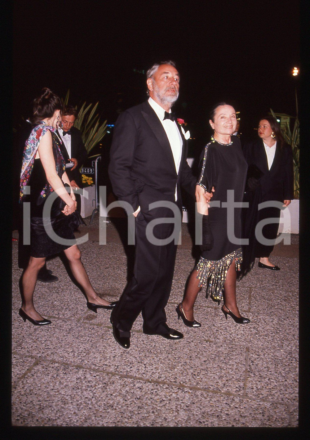 35mm vintage slide* 1989 CANNES Philippe NOIRET Monique CHAUMETTE CINEMA (2)