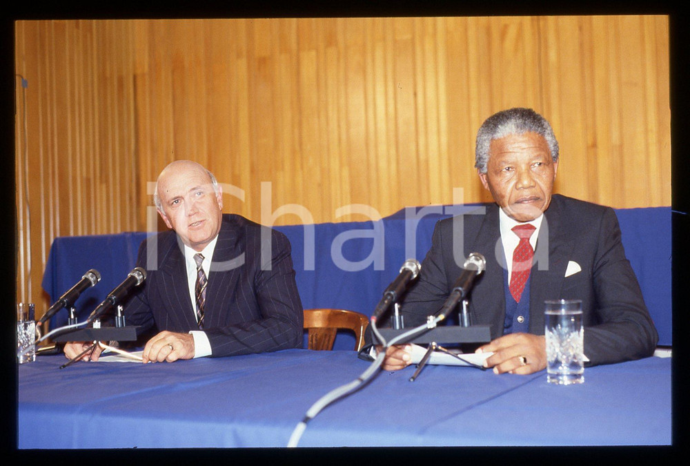 35mm vintage slide* 1990 SUDAFRICA Nelson MANDELA Frederik de KLERK POLITICA