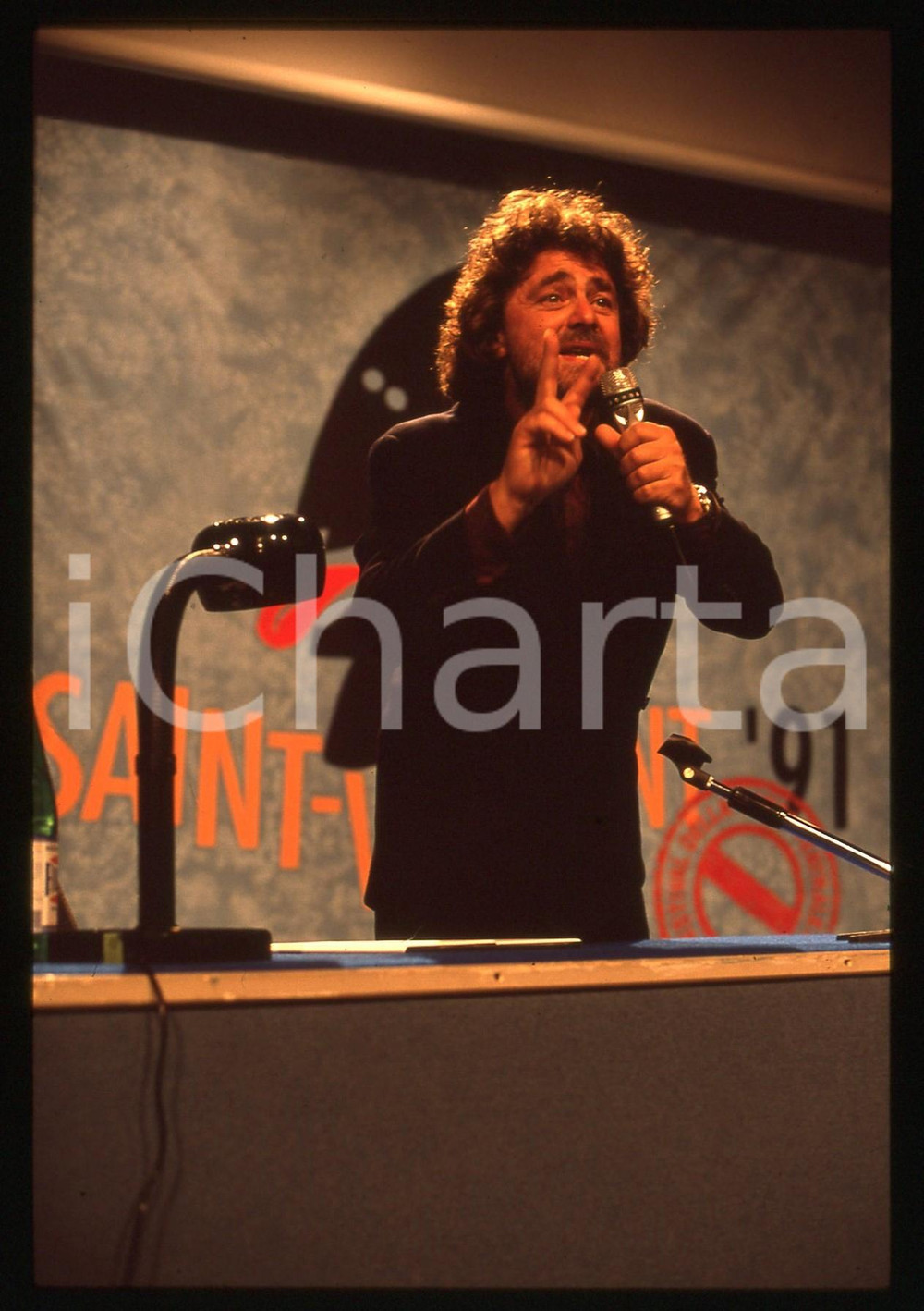 35mm vintage slide* 1991 SAINT-VINCENT Beppe GRILLO Festival della Satira (29)