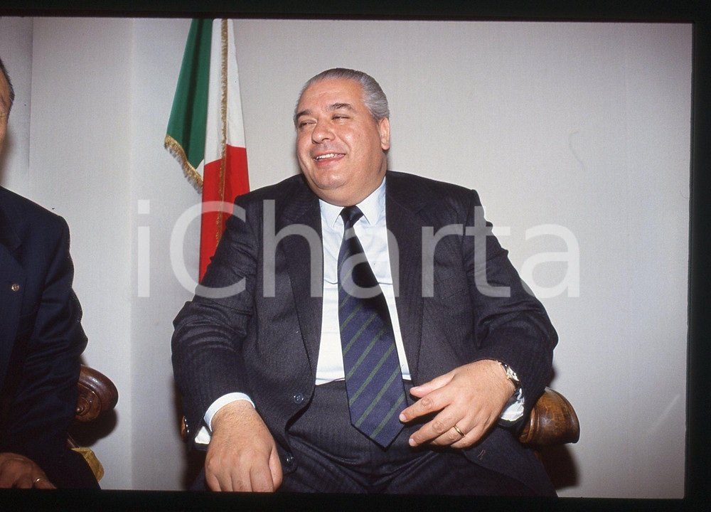 35mm vintage slide* 1990 ca ROMA Vincenzo DE COSMO ritratto del politico DC (4)