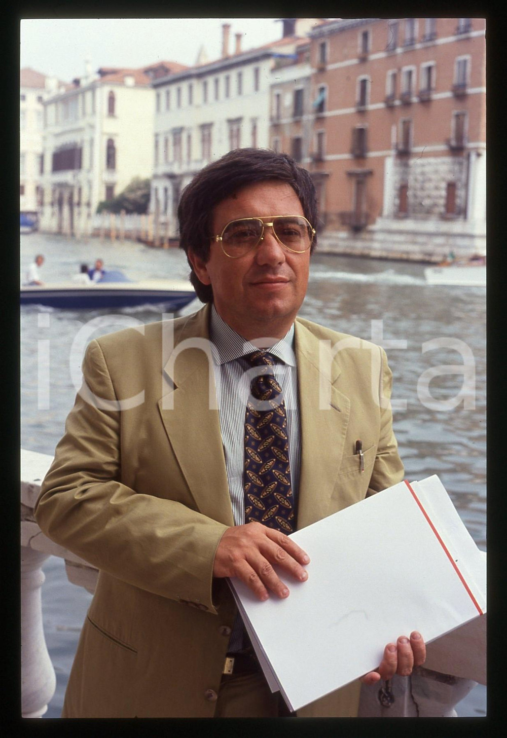 35mm vintage slide* 1991 VENEZIA Renato MINORE ritratto dello scrittore (4)