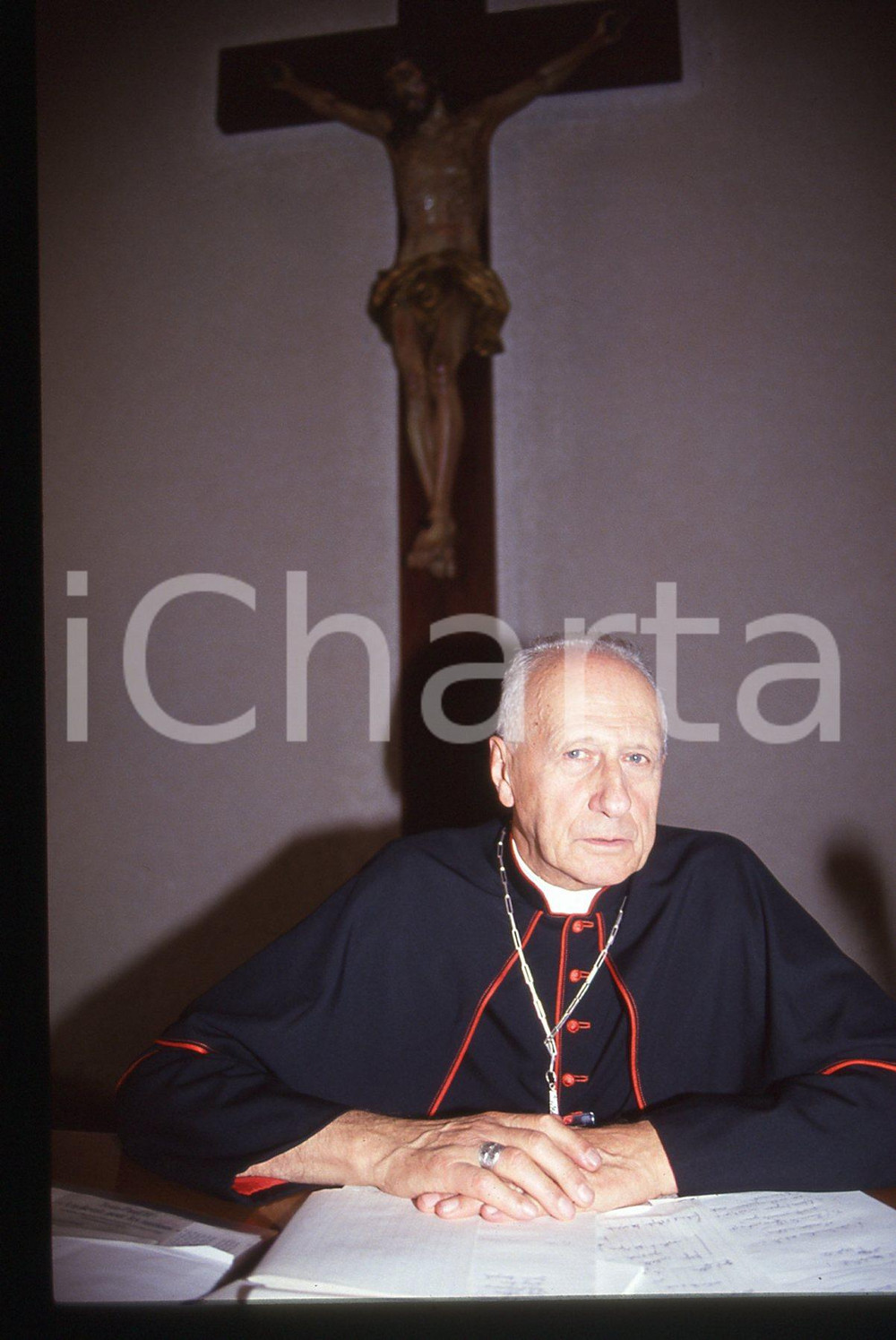 35mm vintage slide* 1990 ca VATICANO Roger ETCHEGARAY ritratto del cardinale (8)