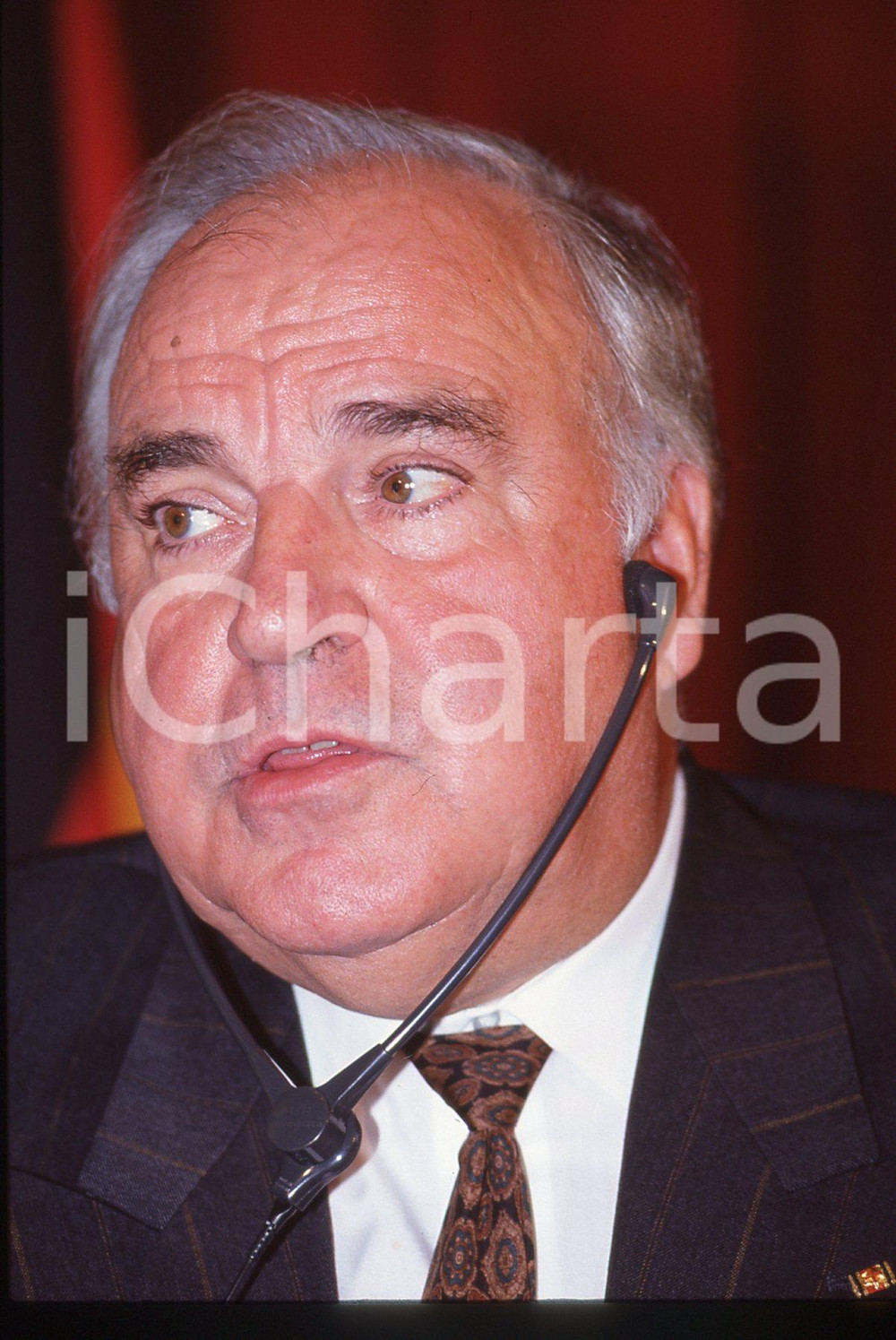 35mm vintage slide* 1992 FIRENZE Helmut KOHL ritratto cancelliere tedesco CDU 5