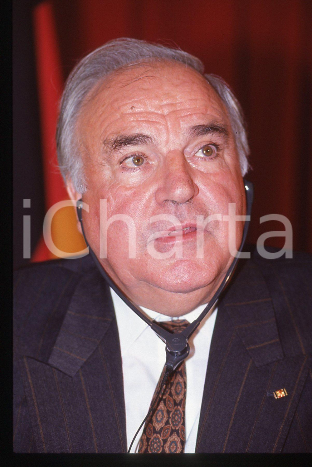 35mm vintage slide* 1992 FIRENZE Helmut KOHL ritratto cancelliere tedesco CDU 14