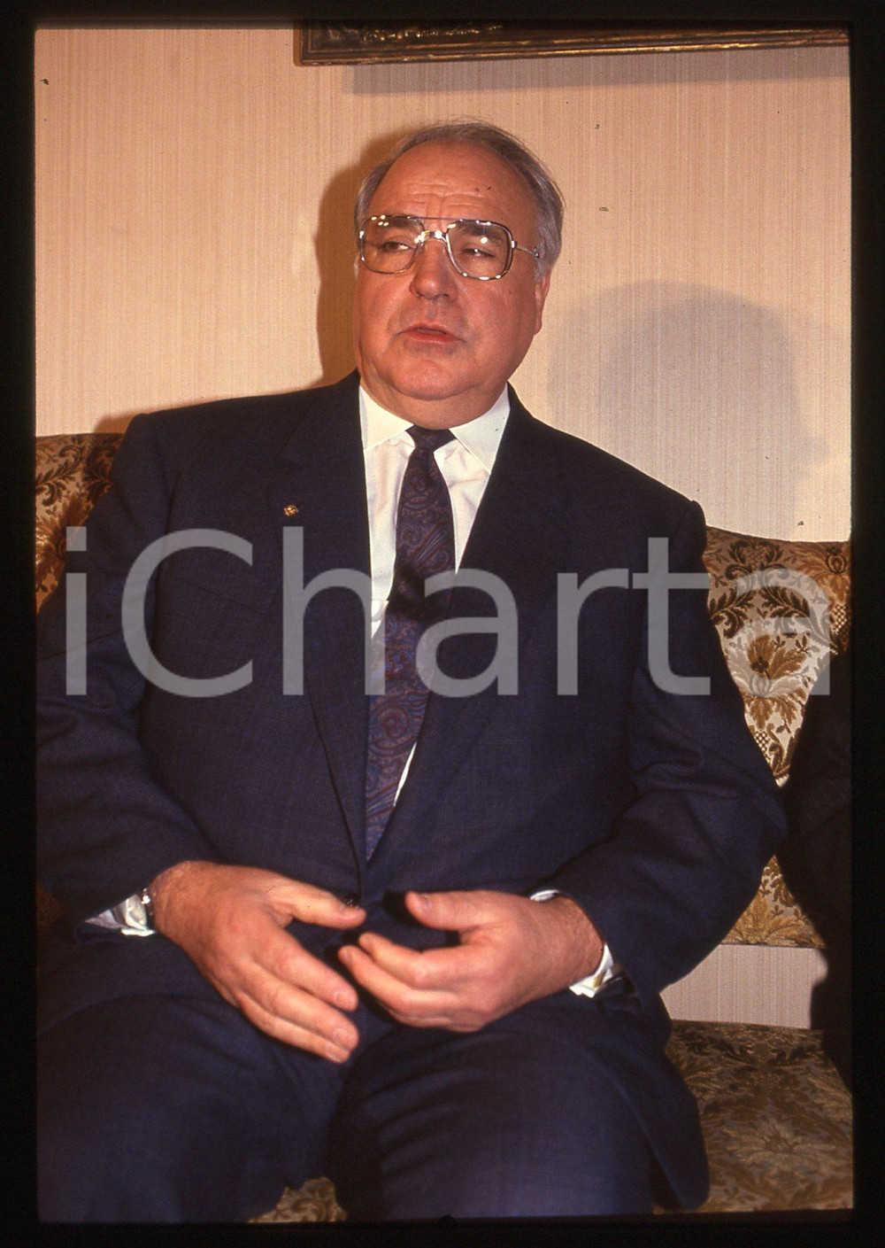 35mm vintage slide* 1990 ca CDU Helmut KOHL il cancelliere tedesco a ROMA (8)