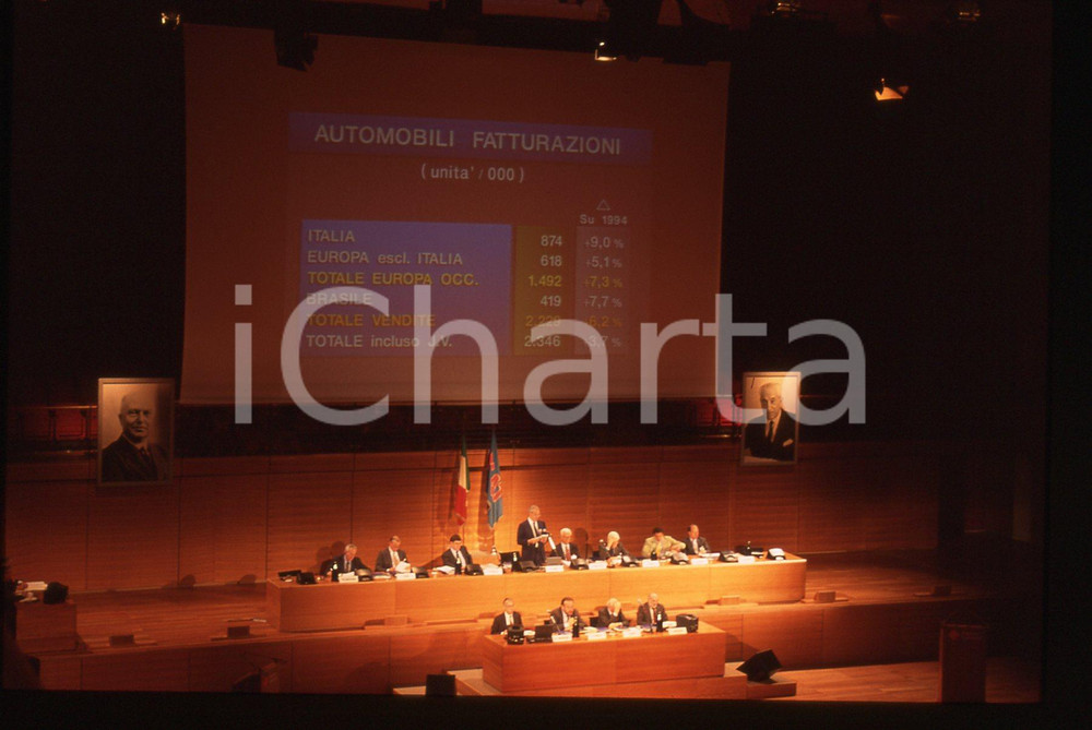 35mm vintage slide* 1996 TORINO Cesare ROMITI parla agli azionisti FIAT (9)