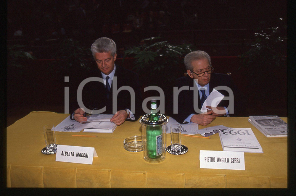 35mm vintage slide* 1993 NOVARA Alberto MACCHI Pietro Angelo CERRI assemblea BPN