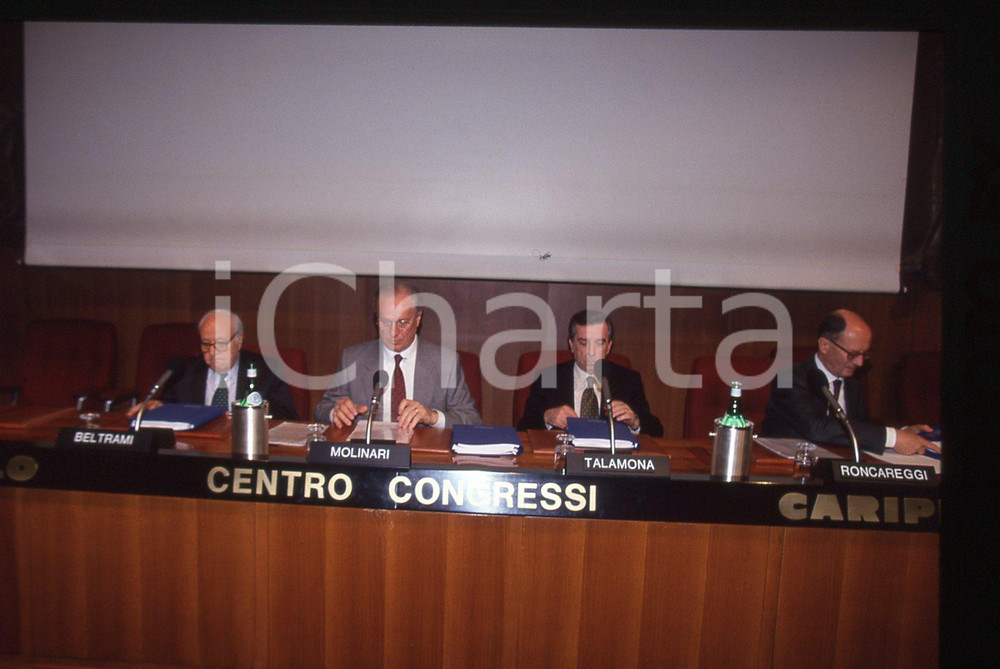 35mm vintage slide* 1994 MILANO Ottorino BELTRAMI assemblea azionisti CARIPLO 1